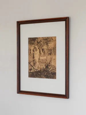 The Oblist Adam & Eve - Original Etching by Gaston Smidt, 1900s | Bedroom | Dining Room