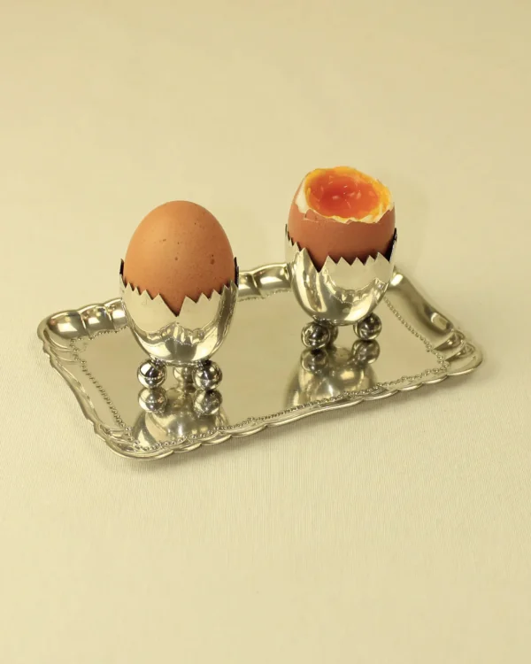 The Oblist Alpaca Silver Egg Cups | Vintage Tableware | Decorative Dishes