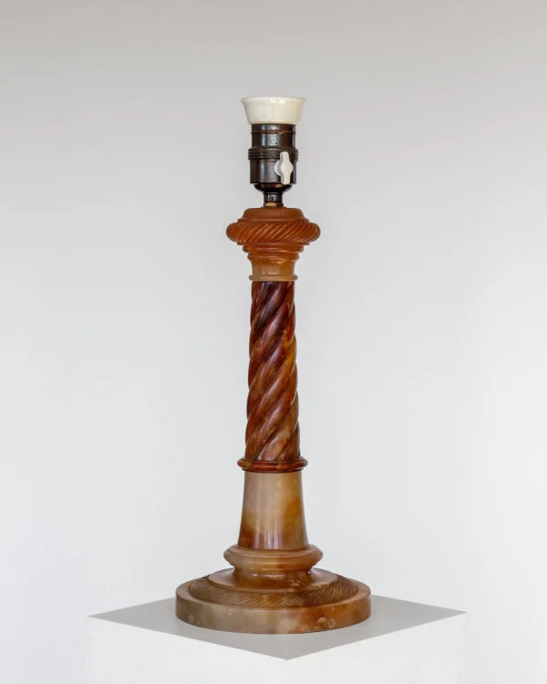 The Oblist Antique Alabaster Table Lamp, C. 1900 | Table Lamp | Living Room