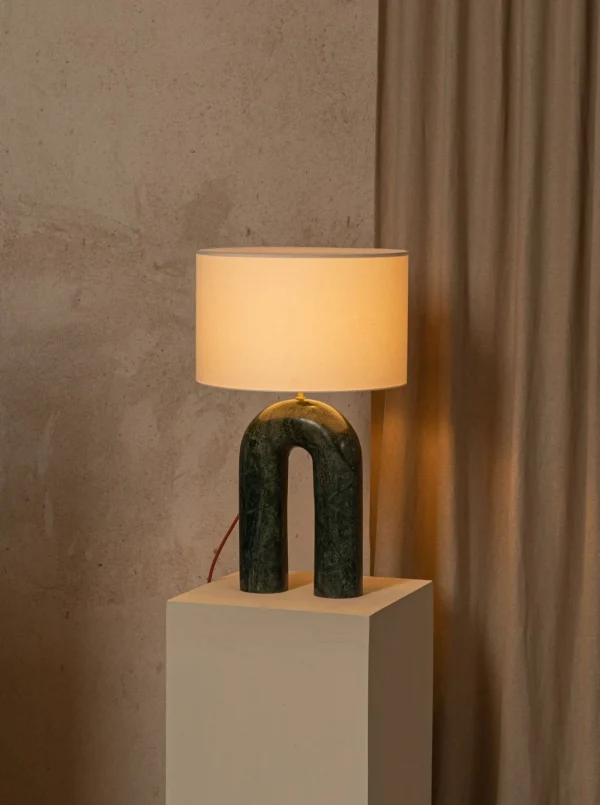 The Oblist Arko Green Marble | Table Lamp | Bedroom