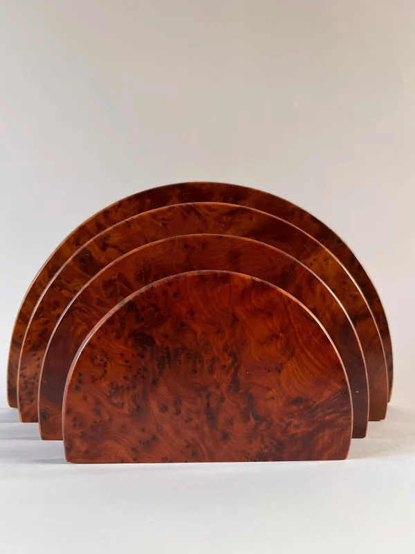 The Oblist Art Deco Burr Walnut Letter Holder | Desk Accessories | Living Room