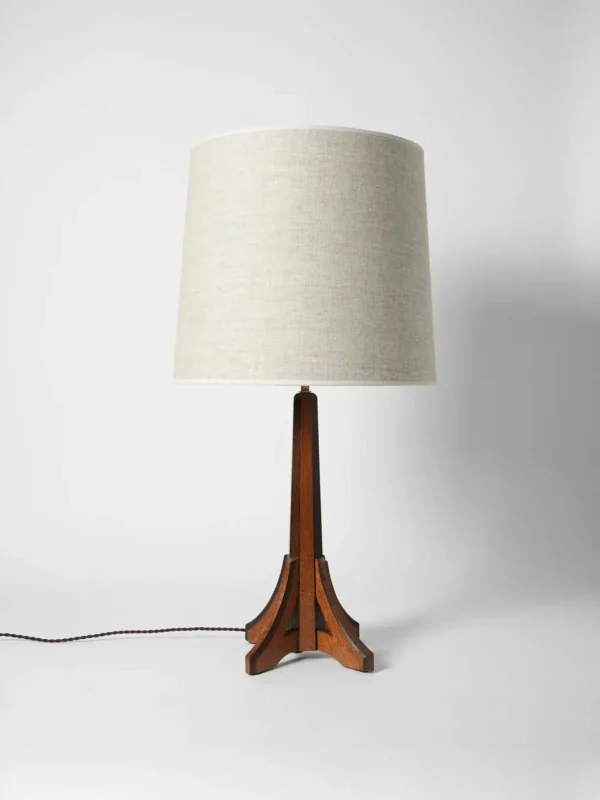 The Oblist Arts & Crafts Oak Lamp, 1920s | Table Lamp