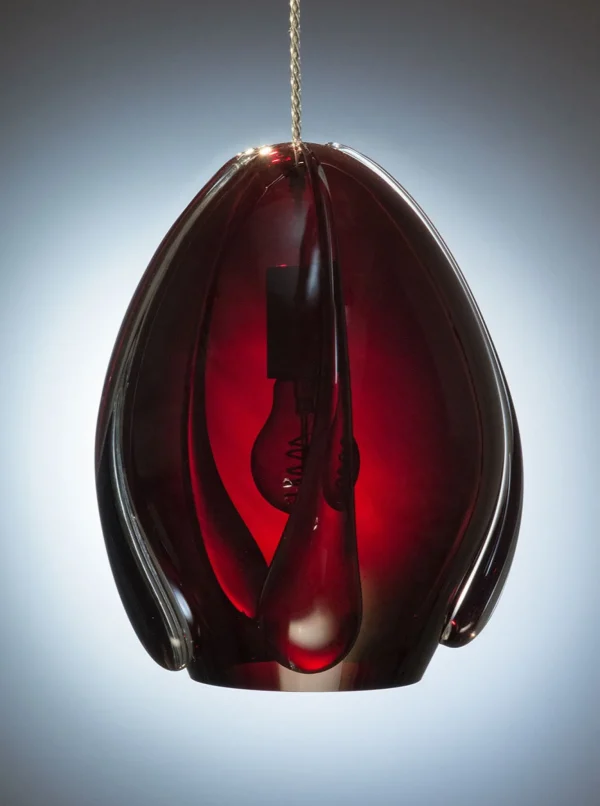 The Oblist Blown Glass Pendant - Ruby Dark | Pendant Light