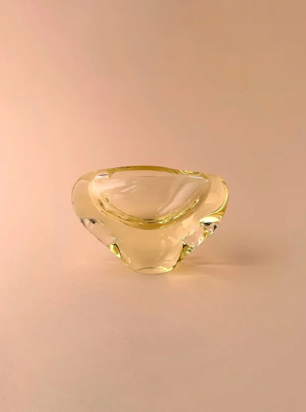 The Oblist Bohemian Citrine Glass Ashtray by Miroslav Klinger | Decorative Dishes | Decorative Dishes