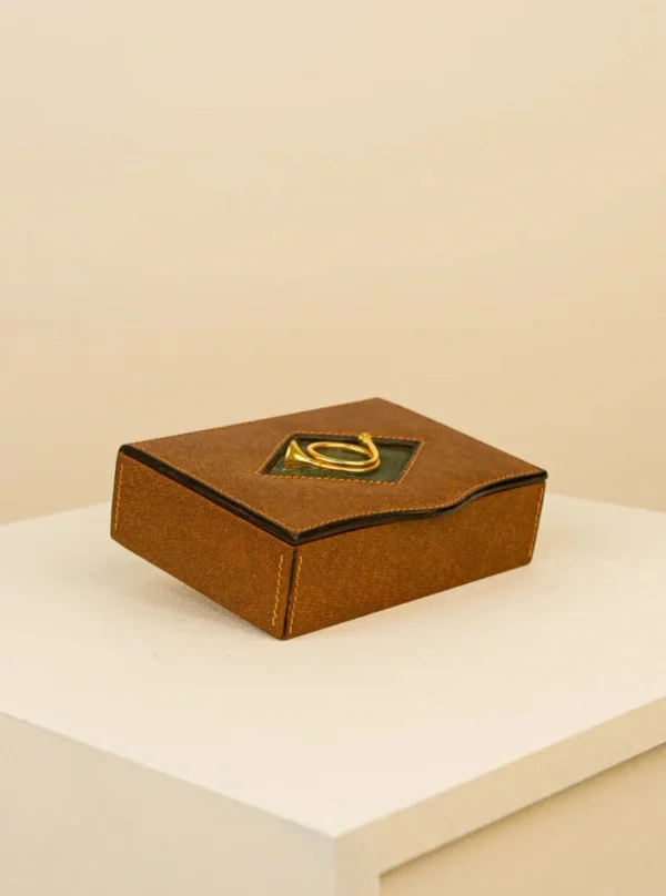 The Oblist Brown Leather Box by Gucci 60's | Desk Accessories | Boxes