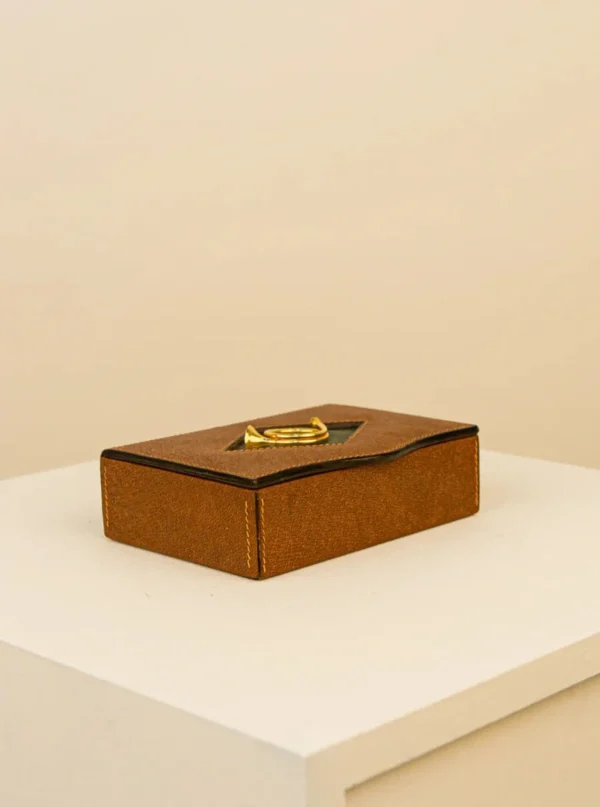 The Oblist Brown Leather Box by Gucci 60's | Desk Accessories | Boxes