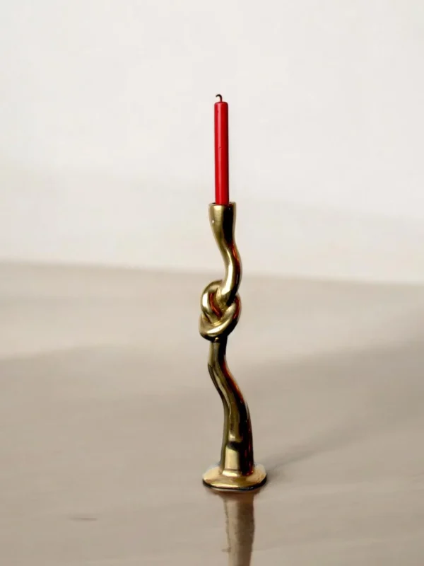 The Oblist Brutalist Knot Candleholder in Bronze 70s | Vintage Candle Holders | Candles & Holders