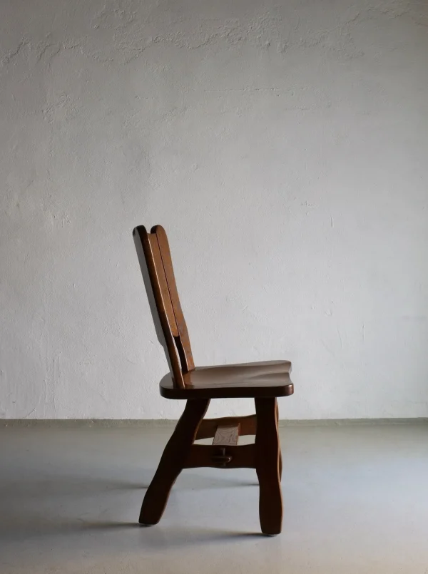 The Oblist 2 Brutalist Solid Oak Chair 1970s | Vintage Furniture | Chair