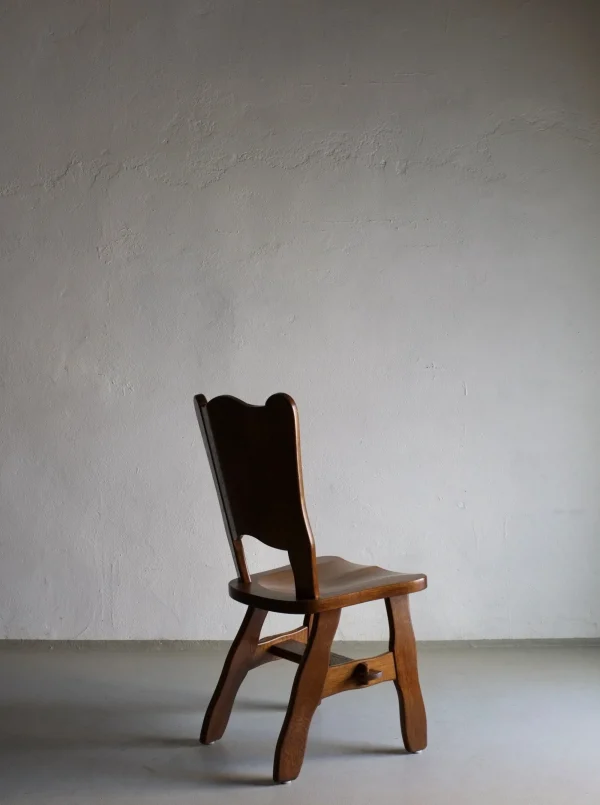 The Oblist 2 Brutalist Solid Oak Chair 1970s | Vintage Furniture | Chair