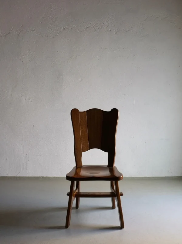 The Oblist 2 Brutalist Solid Oak Chair 1970s | Vintage Furniture | Chair