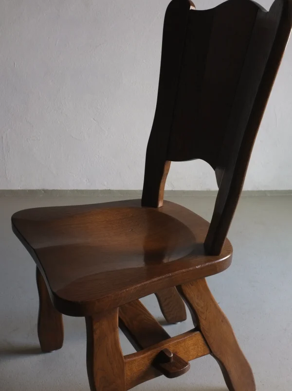 The Oblist 2 Brutalist Solid Oak Chair 1970s | Vintage Furniture | Chair