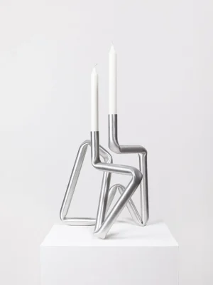 The Oblist Bucati Candle Holder (brushed aluminium) | Candles & Holders | Dining Room