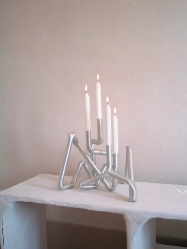 The Oblist Bucati Candle Holder (brushed aluminium) | Candles & Holders | Dining Room