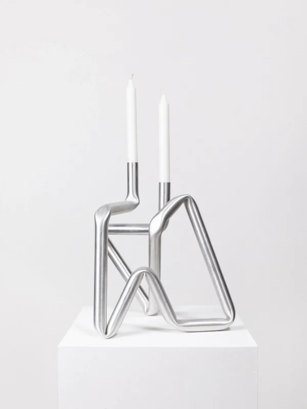 The Oblist Bucati Candle Holder (brushed aluminium) | Candles & Holders | Dining Room