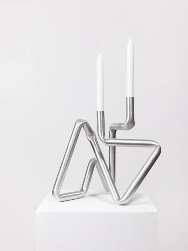 The Oblist Bucati Candle Holder (brushed aluminium) | Candles & Holders | Dining Room