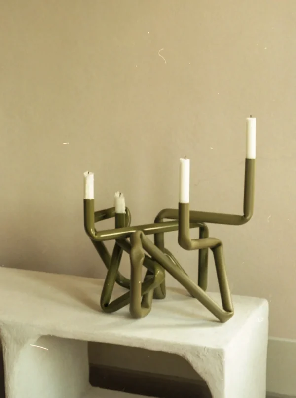 The Oblist Bucati Candle Holder (Green) | Candles & Holders | Dining Room