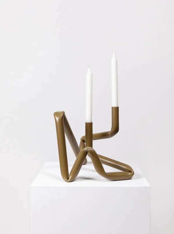 The Oblist Bucatini Candle Holder (Green) | Candles & Holders