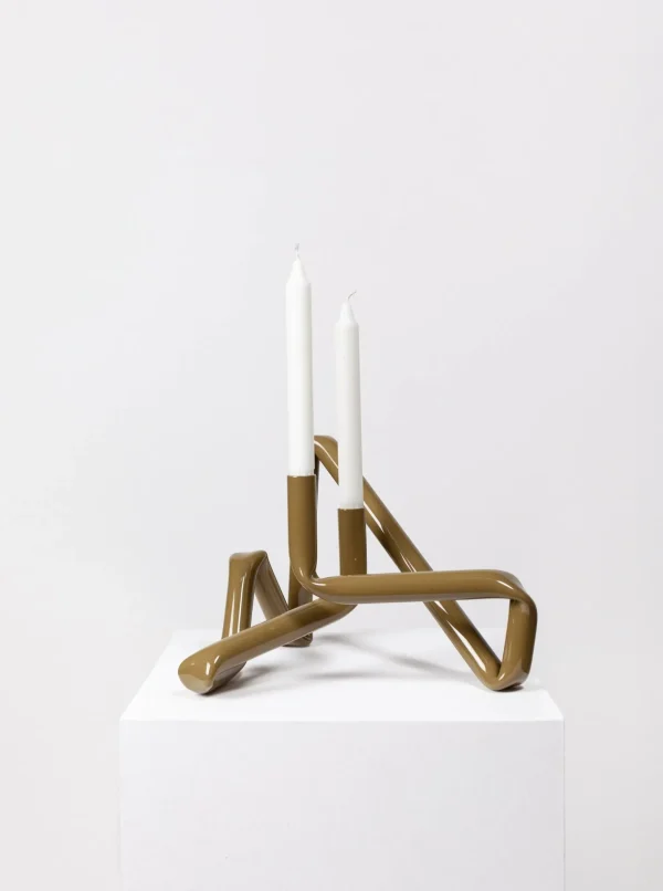 The Oblist Bucatini Candle Holder (Green) | Candles & Holders