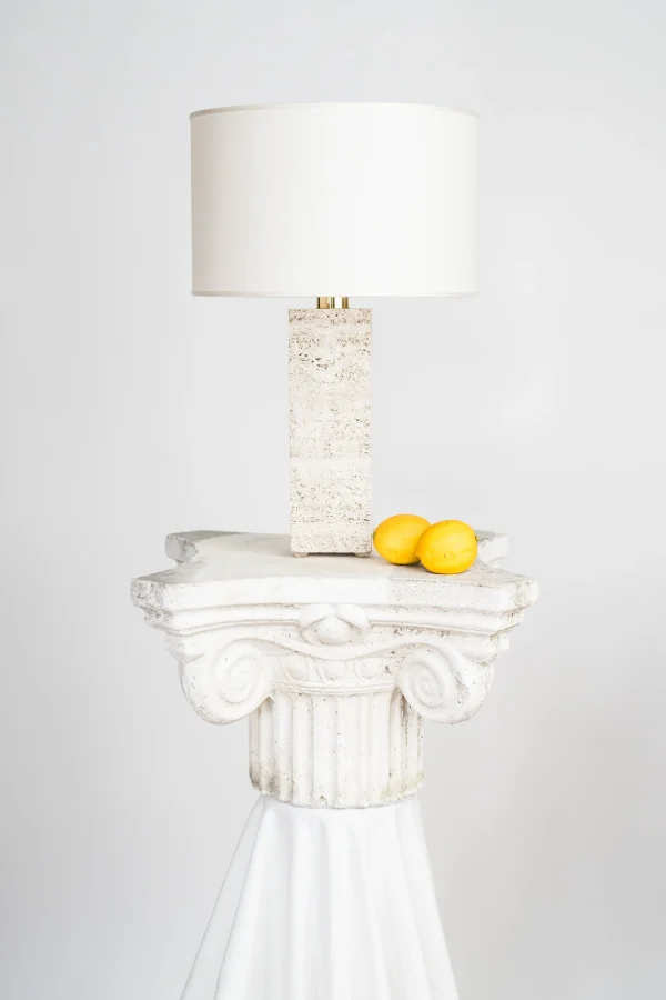 The Oblist Capri Travertine table lamp 1 | Table Lamp