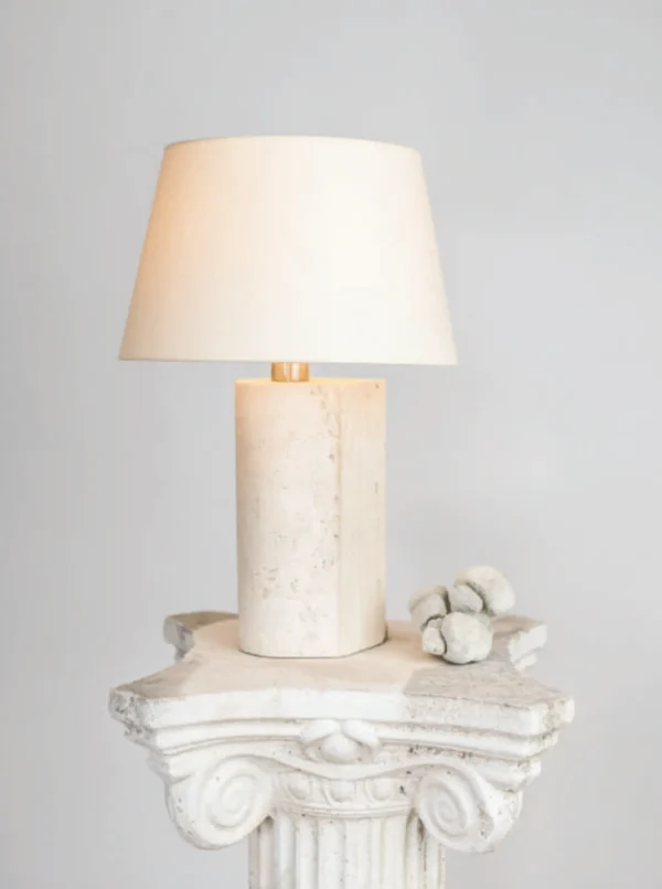 The Oblist Capri Travertine table lamp 2 | Table Lamp