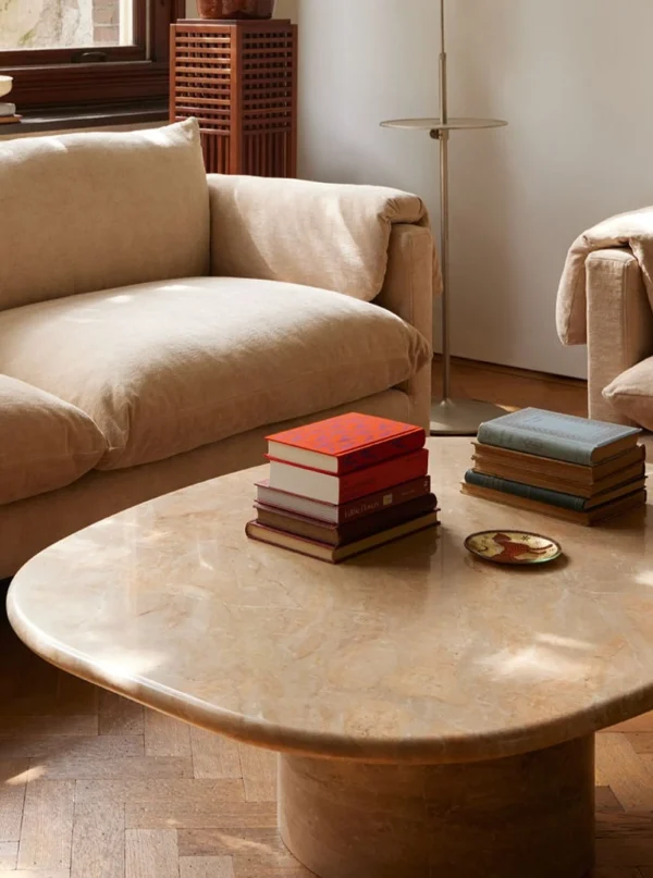 The Oblist Circa Coffee Table in Breccia Oniciata Marble | Coffee & End Tables | End Tables