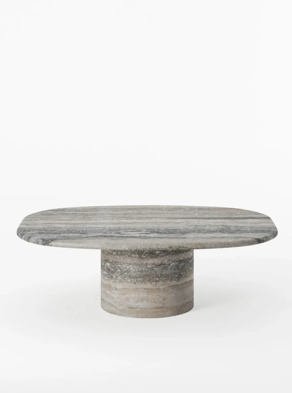 The Oblist Circa Coffee Table in Silver Travertine | Coffee & End Tables | End Tables