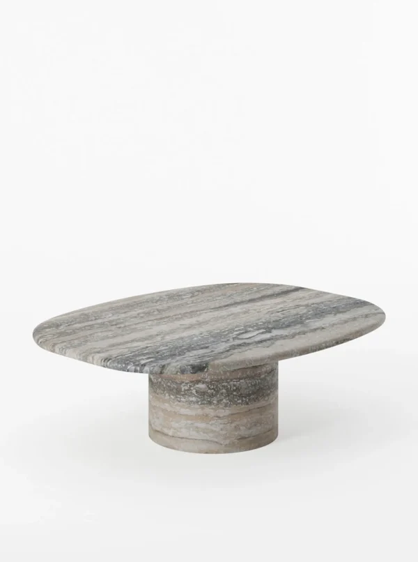 The Oblist Circa Coffee Table in Silver Travertine | Coffee & End Tables | End Tables