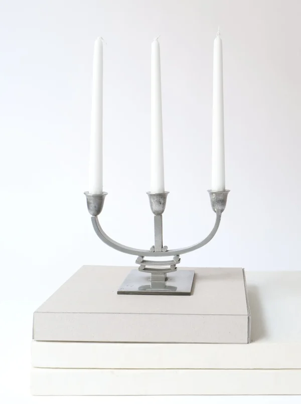 The Oblist Deco Pewter Candle Holders 1930s | Vintage Candle Holders | Candles & Holders