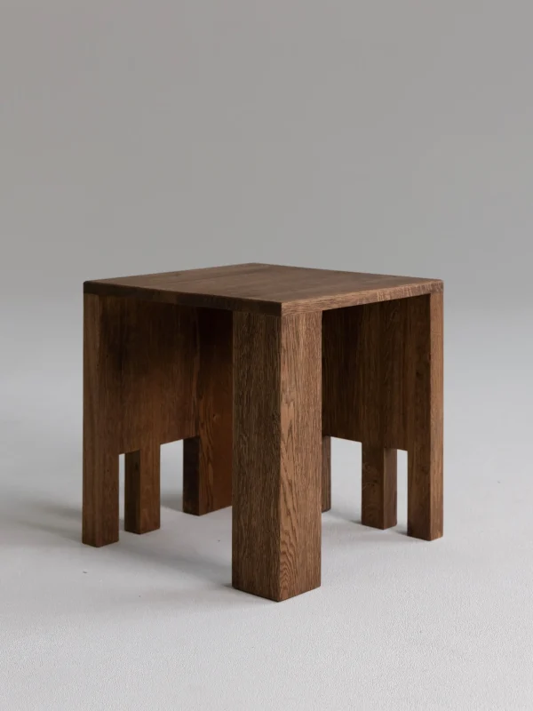 The Oblist Dente Oak Wood Stool | Chair | Living Room