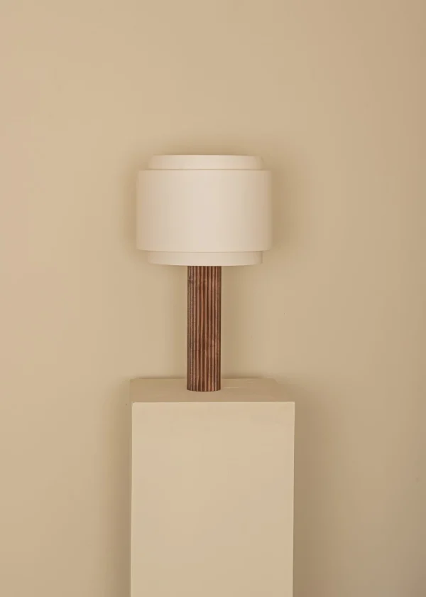 The Oblist Fluta Double Walnut Wood | Table Lamp