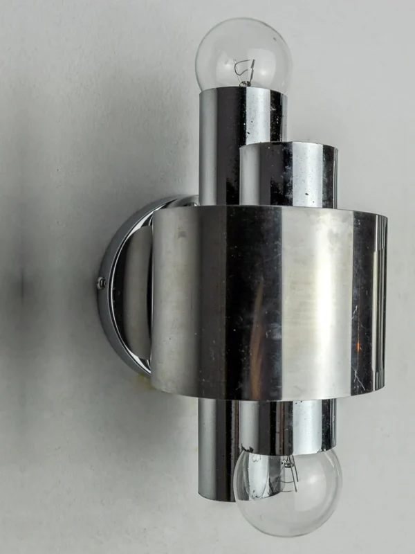 The Oblist Geometric Chromed Sconce, Italy, 1970 | Wall Light