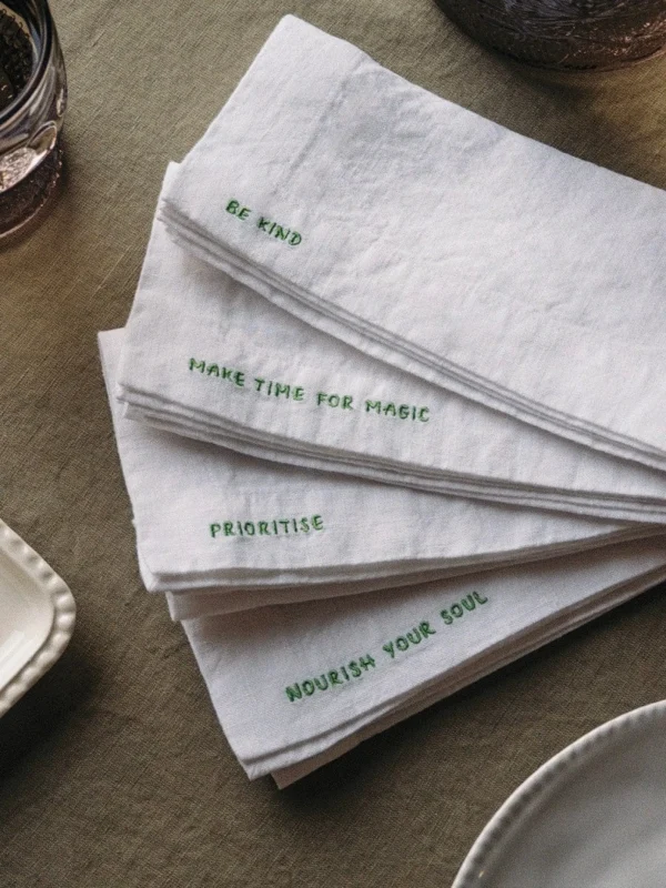 The Oblist Gratitude Linen Napkins - Set of 4 | Serveware | Dining Room