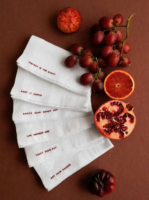 The Oblist Gratitude Linen Napkins - Set of 6 | Serveware | Dining Room