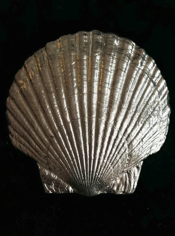 The Oblist Hand Sculpted Silver Plated Clam Shell Plate | Decorative Dishes | Decorative Dishes