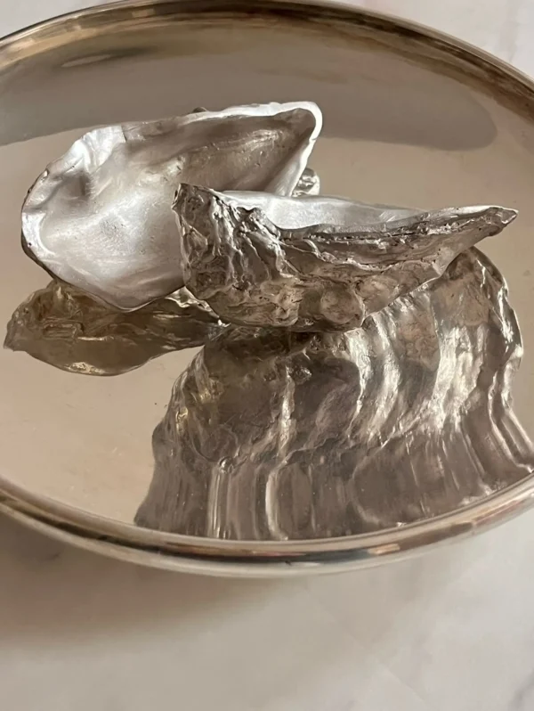 The Oblist Handcrafted Silver Oyster Set | Decorative Dishes | Decorative Dishes