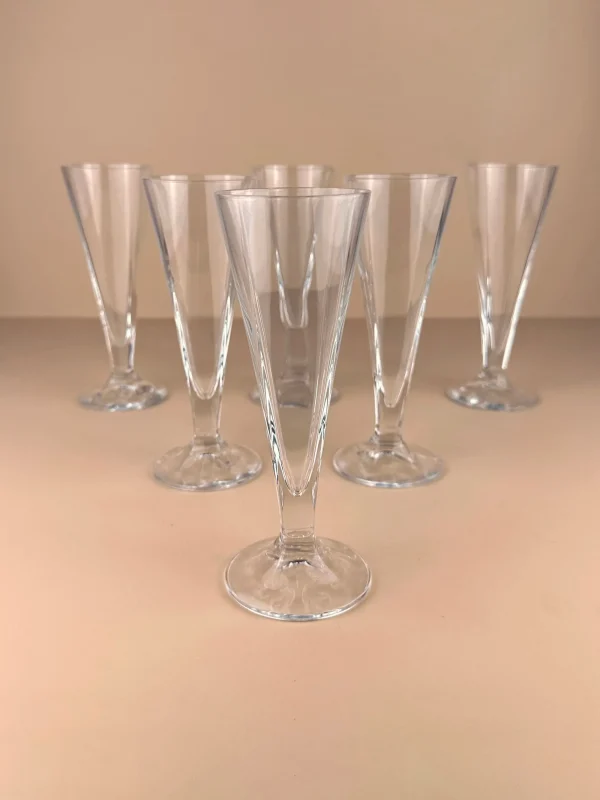 The Oblist 6 Italian Art Deco Revival Crystal Glasses | Vintage Tableware | Glasses