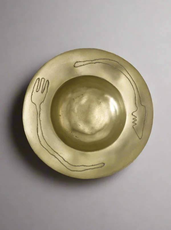 The Oblist Knife & Fork Bowl Brass Sculpture | Sculptures | Decorative Dishes