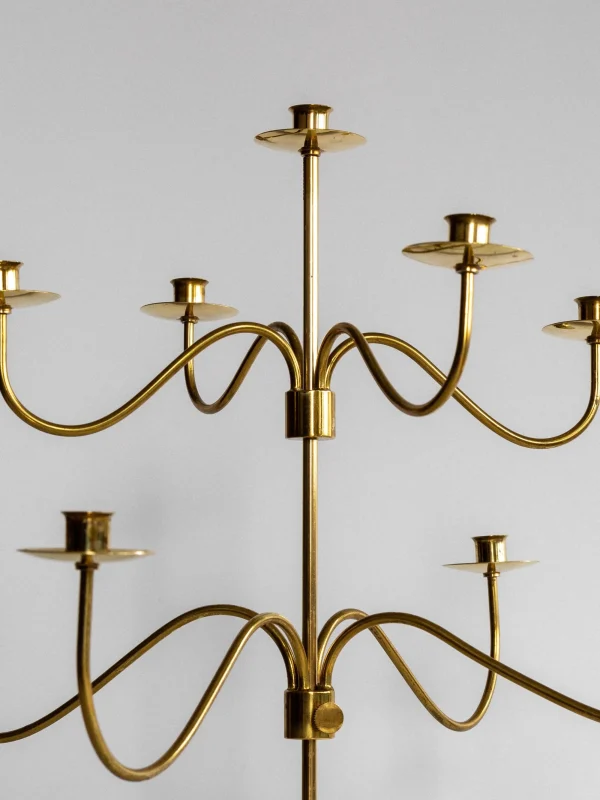 The Oblist Large Mid-Century Brass Candelabra | Vintage Candle Holders | Candles & Holders