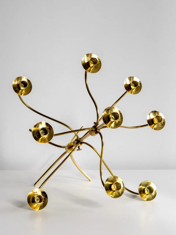 The Oblist Large Mid-Century Brass Candelabra | Vintage Candle Holders | Candles & Holders