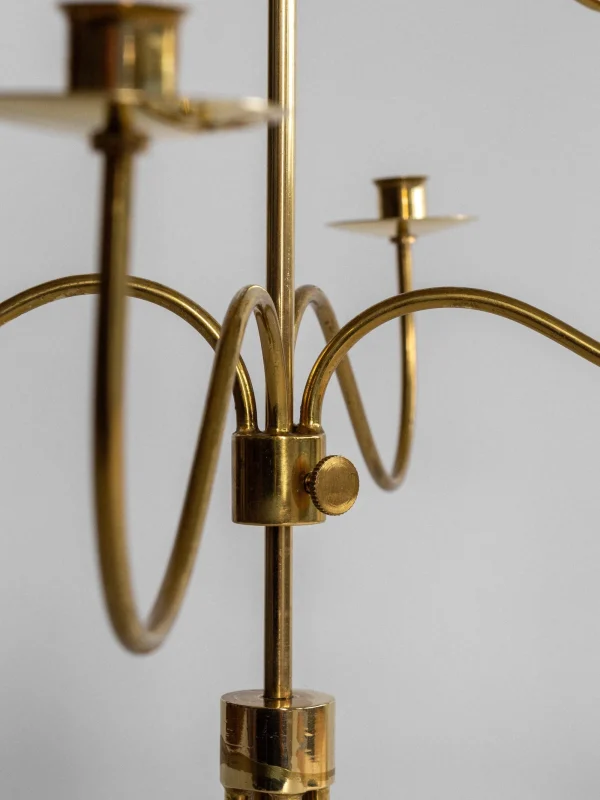 The Oblist Large Mid-Century Brass Candelabra | Vintage Candle Holders | Candles & Holders