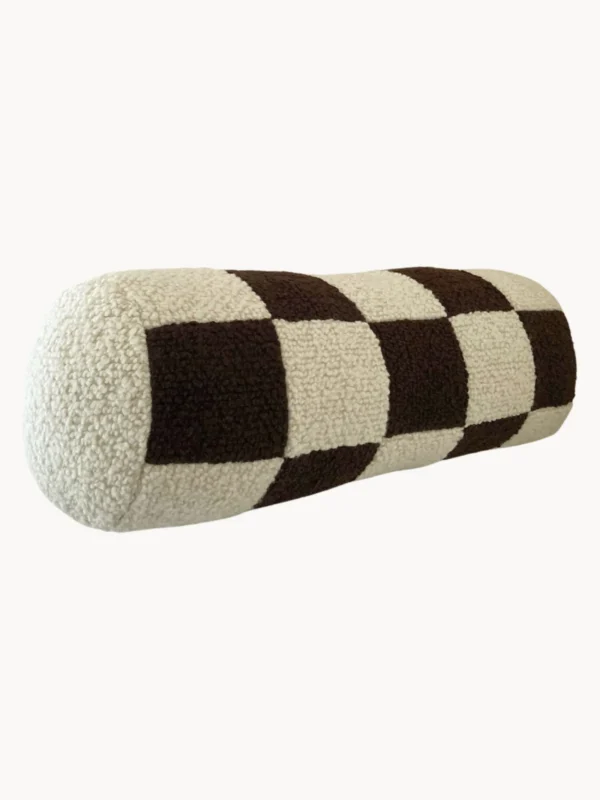 The Oblist Le Cylindre - Wool Bouclé - Chocolate/Eggshell | Decorative Cushions | Bedroom