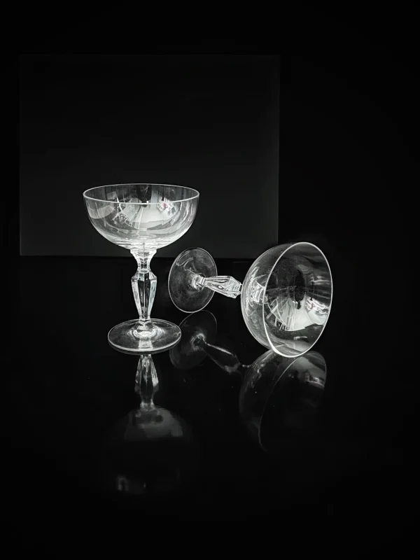 The Oblist 6 Mid Century Crystal Champagne Coupes | Glasses