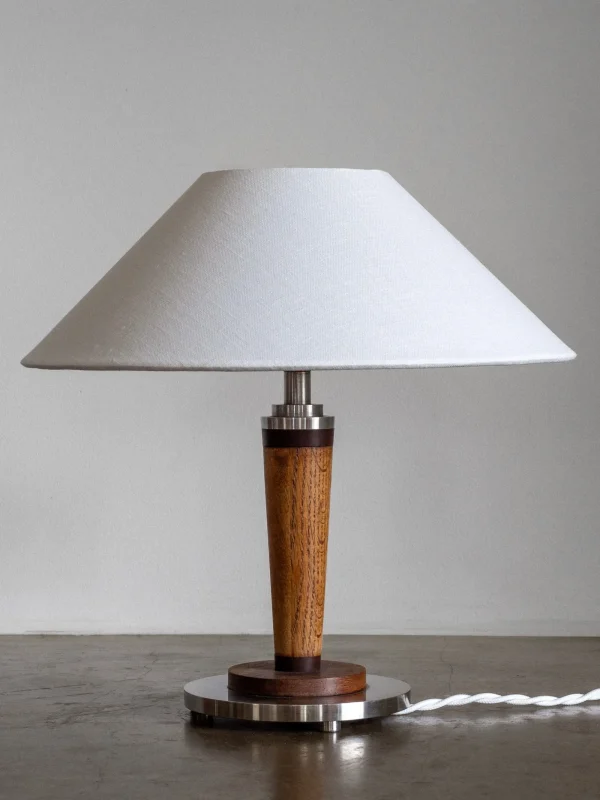 The Oblist Mid-Century Metal and Wood Lamp | Table Lamp