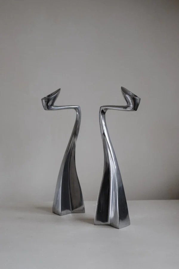 The Oblist Pair of Candleholders by Matthew Hilton 80's | Vintage Candle Holders | Candles & Holders