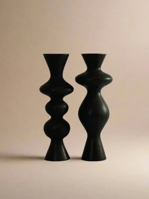 The Oblist Pair of Ceramic Candleholders | Candles & Holders | Dining Room