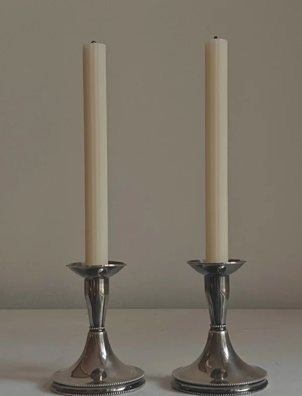 The Oblist Pair of Silver Midcentury Candleholders | Vintage Candle Holders | Candles & Holders