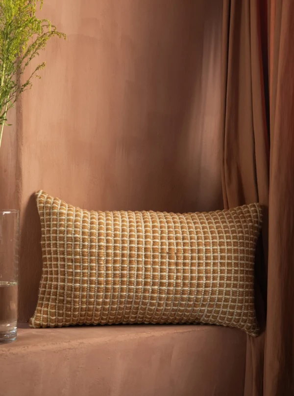 The Oblist Panal Gold Pillow | Decorative Cushions | Living Room