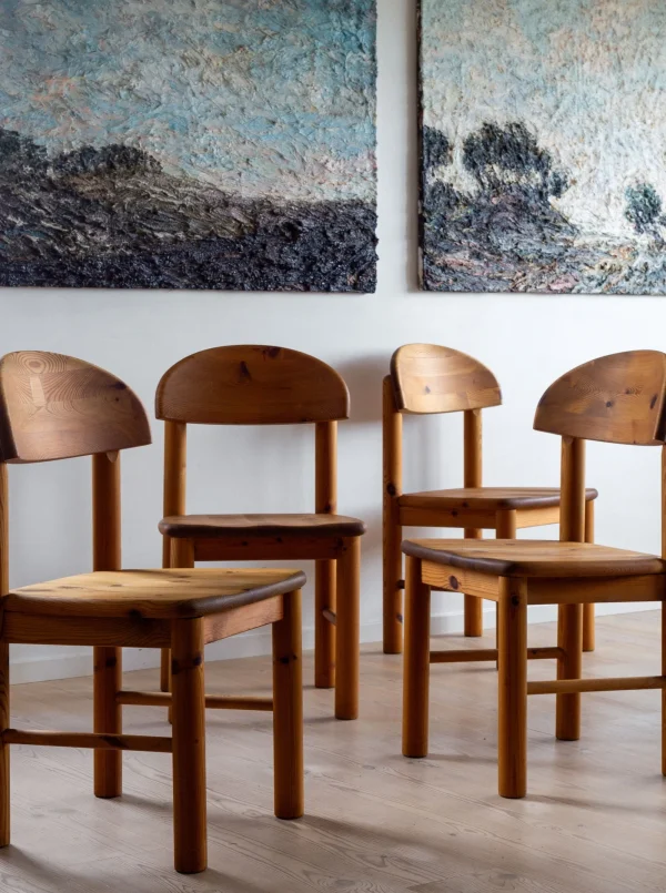 The Oblist 4 Pine Chairs by Rainer Daumiller, Denmark, 1970s | Vintage Furniture | Chair