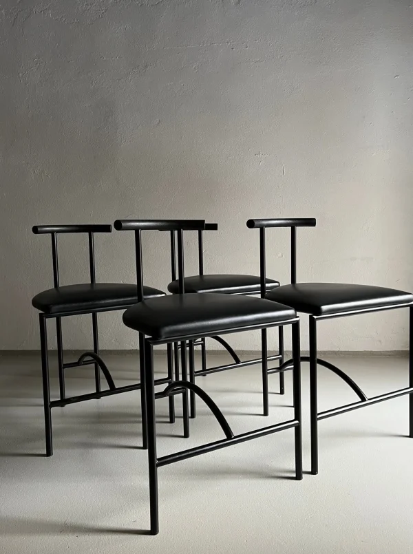 The Oblist 4 Postmodern "Tokyo" Chairs by Rodney Kinsman | Italy | 1980s | Vintage Furniture | Chair