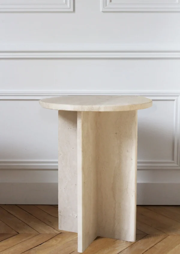 The Oblist Rosie Travertine - Marble Coffee Table | Coffee & End Tables | End Tables